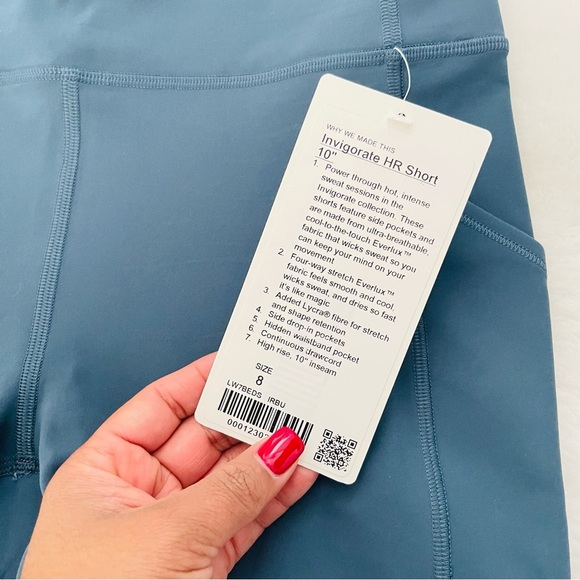 Lululemon Iron Blue Invigorate High Rise Shorts 10” - Picture 5 of 11